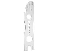 Nucelit Abridor de botellas multifuncional de acero inoxidable para bicicletas multiusos, freno de disco, alineación de rotor de rotor, reparación de ciclismo