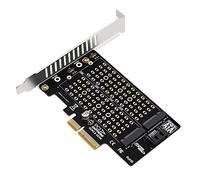 Nucelit Adaptador PCIE a M.2 SSD M.2 a PCIEX4 X16, tarjeta de expansión PCIE de doble bahía