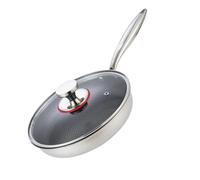 Nucelit Alcance de freír sin deslustre, distribución uniforme del calor, vidrio visible, protege la base compuesta de múltiples capas, apto para lavavajillas, utensilios de cocina sin deslustre
