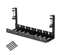 Nucelit Bandeja organizadora de cables retráctil para escritorio de 1 a 6 cm de grosor, acero al carbono, ABS, metal, sostiene tiras de alimentación, soporte para taladro de negación