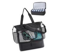 Nucelit Bolsa con enfriadores, bolsas de playa de malla a prueba de arena para piscina y natación, viajes diarios con bolsillos duraderos, bolsa a prueba de arena para mujer con enfriadores aislados y