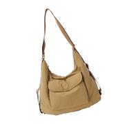 Nucelit Bolsa cruzada de nailon con cierre de cremallera segura, bolsa de hombro grande con bolsillo externo que protege objetos de valor durante el tránsito, bandolera de gran capacidad, Khaki