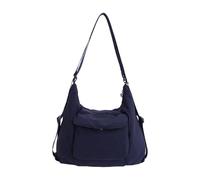 Nucelit Bolsa cruzada de nailon con cierre de cremallera segura, bolsa de hombro grande con bolsillo externo que protege objetos de valor durante el tránsito, bandolera de gran capacidad, Blue, Medium