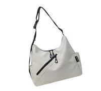 Nucelit Bolsa de hombro deportiva de gran capacidad con correa ajustable para la escuela, compras, viajes, color casual, bolsa cruzada de gran capacidad, beige