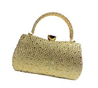 Nucelit Bolso bandolera elegante con purpurina para almacenamiento organizado en ocasiones de graduación, funciones sociales, bolso de noche, Gold