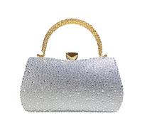Nucelit Bolso bandolera elegante con purpurina para almacenamiento organizado en ocasiones de graduación, funciones sociales, bolso de noche, Silver