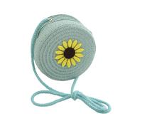 Nucelit Bolso cruzado ajustable tejido de paja para niños, bolsa ligera para actividades al aire libre y uso diario para niños, Green, One Size