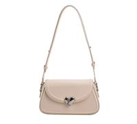 Nucelit Bolso cruzado de color con hebilla de corazón para mujeres y niñas, bolso cruzado de moda para axilas con hebilla de corazón, White