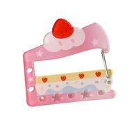Nucelit Broche de mosquetón con diseño de papas fritas y hamburguesas caprichosas, decoración para niños, actividades al aire libre, accesorios, llavero de hamburguesa para mochilas, Pastel