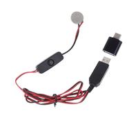 Nucelit Cable de carga de batería USB a 3 V con interruptores y adaptador USB C para reloj de 3 V, control remoto, juguete
