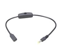 Nucelit Cable de carga tipo C de 35 cm y 5 V a enchufe de 4 x 1,7 mm con control de conmutación para luces LED, router, ventilador, altavoz, control de conmutación