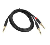 Nucelit Cable de sonido divisor en Y de 6,35 mm a dos cables para conexión desequilibrada en mezclador y altavoces estéreo a adaptador