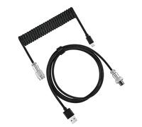 Nucelit Cable de teclado en espiral USB a USB C para teclados mecánicos, enchufe de liberación rápida y sin demora en espiral para teclado