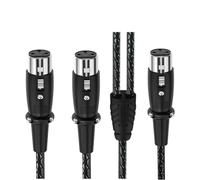 Nucelit Cable divisor en Y de 3 pines, 1F a 2F, combinador de micrófono equilibrado, cable en Y, adaptador de sonido, cable divisor de placa mezcladora