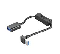 Nucelit Cable extensor USB 3.0 doblado en la parte superior con interruptor de encendido y apagado, cable de extensión para luz LED macho a hembra, cable extensor para ventilador pequeño, lámpara de