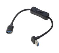 Nucelit Cable extensor USB 3.0 doblado en la parte superior con interruptor de encendido y apagado, cable de extensión para luz LED macho a hembra, cable extensor para ventilador pequeño, lámpara de