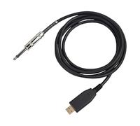 Nucelit Cable profesional USB 2.0 a 6.35 mm para instrumentos, chapado en oro, para producción musical, cable USB de guitarra