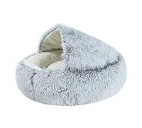 Nucelit Cama para gatos pequeños a grandes de interior, suave, con parte inferior antideslizante, lavable a máquina, autocalentable, camas redondas para gatos al aire libre con calefacción