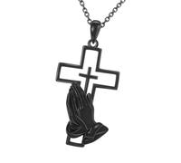 Nucelit Colgante de cremación cruzada de acero inoxidable que se puede abrir para un almacenamiento seguro de cenizas de mascotas, recuerdos conmemorativos apreciados, joyería conmemorativa para