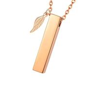 Nucelit Colgante de urna para mascotas, colgante de ala angélica para perros, gatos, urna conmemorativa, colgante rectangular para pérdida, collar funerario