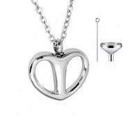 Nucelit Collar con colgante de corazón para mujer, elegante cremación encapsulada para siempre, One Size, como se describe, como se describe