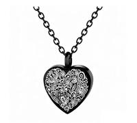 Nucelit Collar conmemorativo de cremación para pérdida de mascotas, grabado en forma de corazón, urna para cenizas, almacenamiento de pelo, recuerdos, regalo de condolencias para mascotas