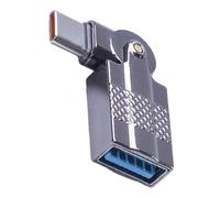 Nucelit Conector USB a tipo C de aleación con puerto giratorio de 3 A, transmisión de datos de corriente para compatibilidad de dispositivos, conector USB a tipo C
