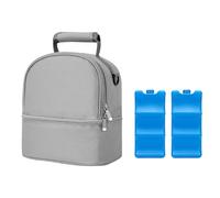 Nucelit Elegante mochila para mamá para conservación de la leche materna, portátil, aislada, con amplio espacio, accesorios de viaje, bolsa de almacenamiento de pecho, Gray, Mass Beauty