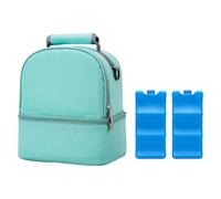 Nucelit Elegante mochila para mamá para conservación de la leche materna, portátil, aislada, con amplio espacio, accesorios de viaje, bolsa de almacenamiento de pecho, Green, Mass Beauty