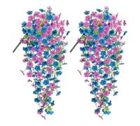 Nucelit Eucaliptos sintéticos realistas y gloria de la mañana para colgar en la pared de seda para interiores y exteriores, decoración de jardín, flores de seda, decoración del hogar