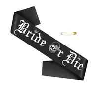 Nucelit Faja para despedida de soltera, decoración de despedida de soltera con letras de diamantes de imitación "Till Death Do Us Favor Bride or Die Bachelor", Negro, Talla única