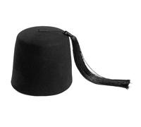 Nucelit Fez - Sombrero de fieltro para adultos, folklórico oriental, Tarboosh Tarboush con borlas, lana Fez Shriner Gorras, accesorio de disfraz para adultos