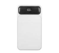 Nucelit Funda de almacenamiento de batería 18650 de 4/6/8/10 ranuras, puerto de carga súper rápida, funda portátil PowerBank con protecciones seguras, batería externa desmontable, color blanco