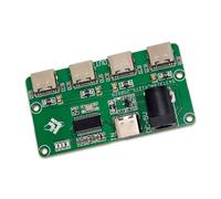 Nucelit Hub USB 2.0 1 a 4 tipo C módulo de expansión para portátiles y PC con protección contra sobrecorriente y doble fuente de alimentación accesorio de placa de desarrollo