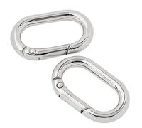 Nucelit Juego de 2 anillos ovalados con hebilla multifuncional, anillos ovalados de resorte, hebillas de llavero para llavero, bolso de mano, cinturones, Silver, 5 points