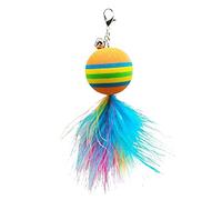 Nucelit Juguete interactivo con plumas para gatos, varita de juguete con campanas para interiores y gatitos, juguete para interiores