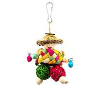 Nucelit Juguete para masticar papa/ratán, loros, pico, mordeduras, cacatúas, periquitos, colgantes, pájaros, molar para loros, hierba natural