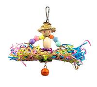Nucelit Juguete para masticar papa/ratán, loros, pico, mordeduras, cacatúas, periquitos, colgantes, pájaros, molar para loros, hierba natural