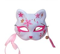 Nucelit Kitsune Foxes - Disfraz japonés tradicional de Halloween, accesorios con cinturón elástico, disfraz de anime para adultos, para mujeres, niños, niñas y hombres, Sección A, Talla única