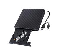 Nucelit Lector de disco óptico externo portátil con USB 3.0 y USB C para portátiles, unidad de disco externa delgada y fácil de instalar