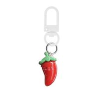 Nucelit Llavero colorido con temática de cultivo, accesorio escolar de moda para adolescentes, mejor amigo, regalos de cumpleaños, diseño resistente, llavero de resina con dije de verduras, Pimiento