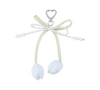 Nucelit Llavero con lazos de lazo para mujer, bolso estético, bolso de mano, regalo de San Valentín y decoración, perlas, lazos, llavero, bolsa de mano, dijes estéticos, Q1857 3