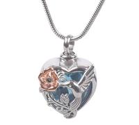 Nucelit Medallón conmemorativo de cenizas, caja de cremación, casual, ataúdes, joyería de cremación, collar de urna para cenizas, colgante conmemorativo de mascotas de acero inoxidable