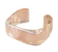 Nucelit Moda hacia adelante ligero acrílico geométrico iridiscente irregular cómodo brazalete accesorio forma irregular, talla única, como se describe