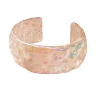 Nucelit Moda hacia adelante ligero acrílico geométrico iridiscente irregular cómodo brazalete accesorio forma irregular, talla única, como se describe