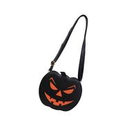 Nucelit Moderna bolsa de hombro bicolor con temática de Halloween, resistente al agua, de poliuretano, espaciosa, interior, ergonómica, para vacaciones, plan de verduras, Black
