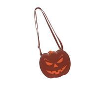 Nucelit Moderna bolsa de hombro bicolor con temática de Halloween, resistente al agua, de poliuretano, espaciosa, interior, ergonómica, para vacaciones, plan de verduras, Brown