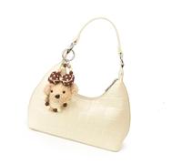 Nucelit Moderna bolsa de poliuretano con correa ajustable y colgante, práctica bolsa de hombro, ideal para mujeres trabajadoras, bolso de moda para las axilas, beige