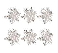 Nucelit Paquete de 6 servilleteros versátiles de copo de nieve, perlas/servilleteros de Navidad, elegante adorno de mesa para banquetes, decoración de mesa de comedor