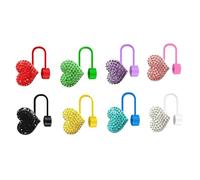 Nucelit Paquete de 8 fundas para pajitas en forma de corazón con purpurina de grado alimenticio para tapas de popote de 10 mm de diámetro